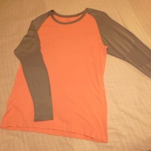 Grey & Peach Champion Long Sleeve DuoDry Top #1021